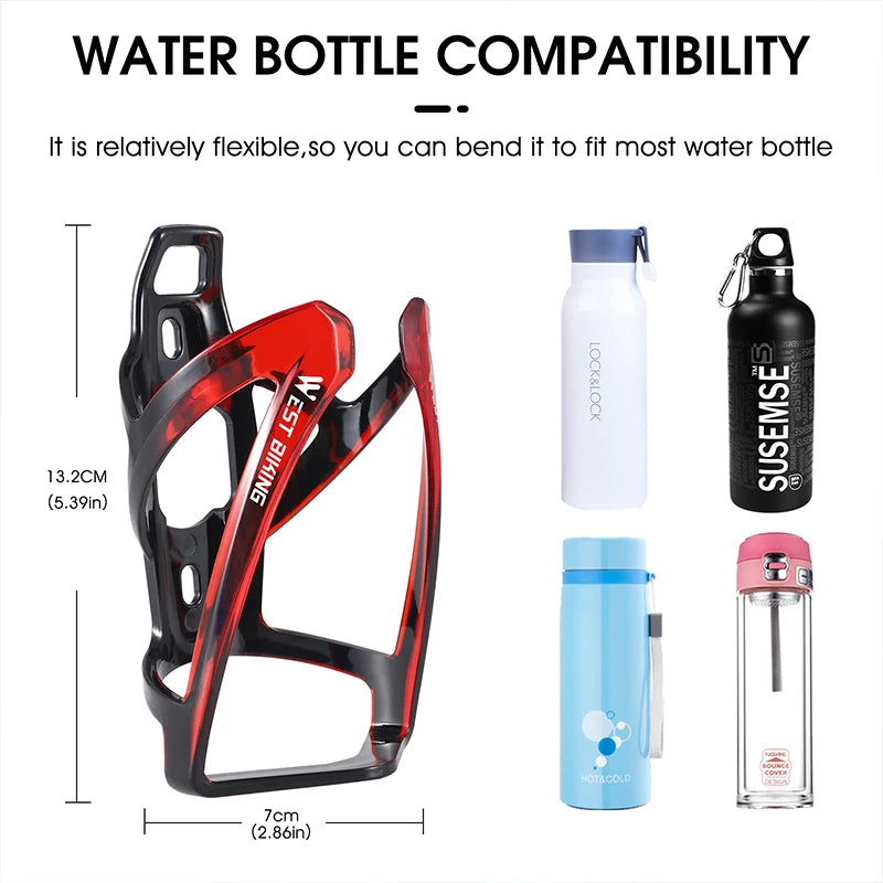 WEST BIKING Colorful Gradient Bike Bottle Cage Ultralight Bicycle Bottle Holder MTB Road Bike Cycling Water Bottle Mount Parts