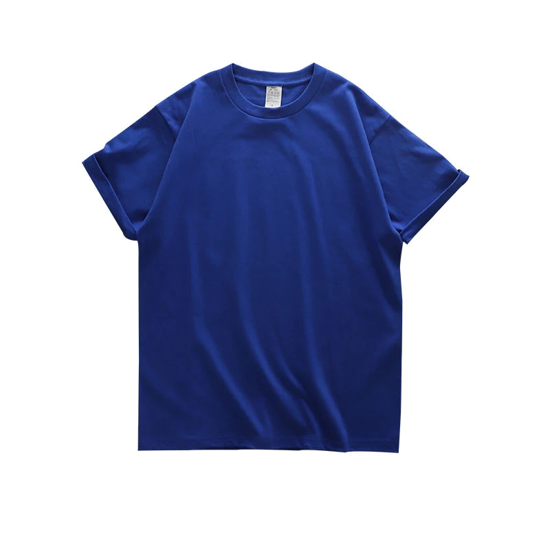 Dukeen 280gsm Oversized Heavy T-Shirt for Men Summer Short Sleeve Tee Cotton Solid Color Top Casual T Shirts One Piece