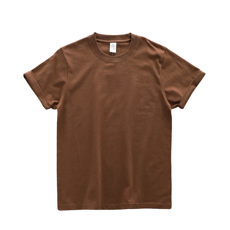 Dukeen 280gsm Oversized Heavy T-Shirt for Men Summer Short Sleeve Tee Cotton Solid Color Top Casual T Shirts One Piece