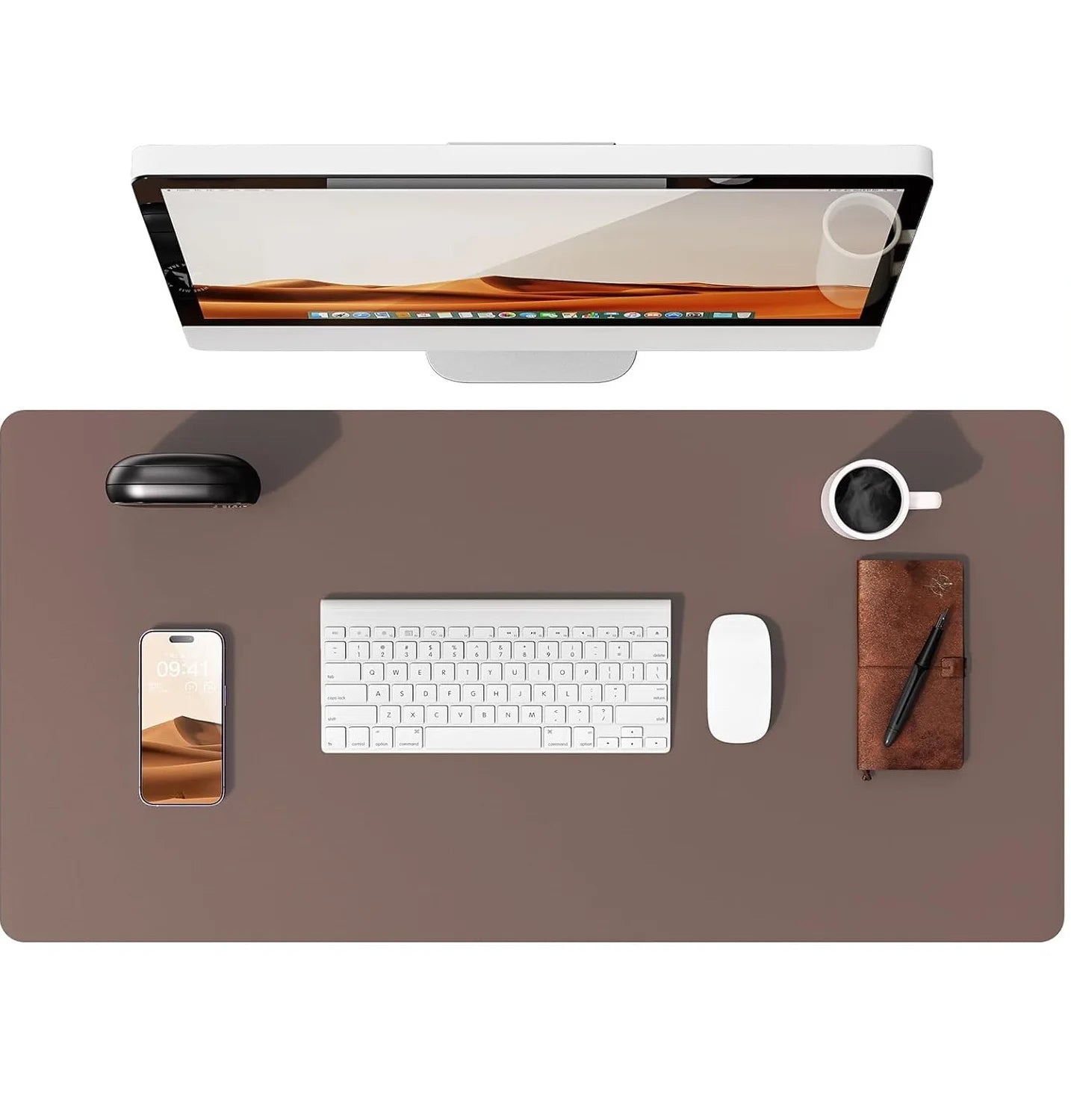 Large Mouse Pad,Office Desk Mat, Leather Desk Pad Protector, Non-Slip PU Leather Desk Blotter, Laptop Desk Pad