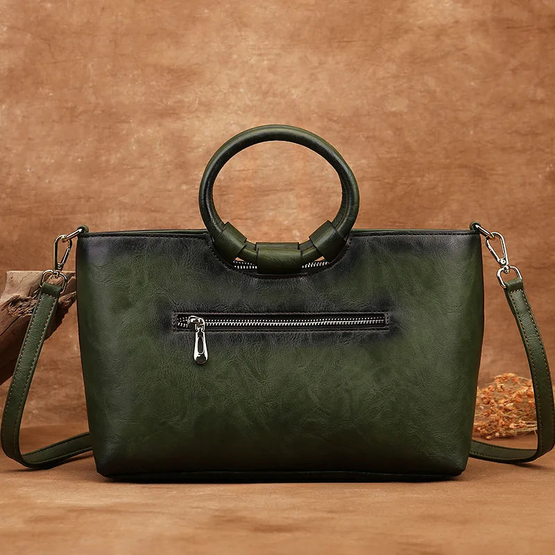 High Quality PU Leather Women Handbag Retro Embossed Large Capacity Female Shoulder Messenger Bag Brown Black Red Green Grey m58