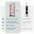 10-Tier Lockable Glass Display Cabinet with Motion Sensor RGB Lights, 71H Showcase for Collectibles, Black
