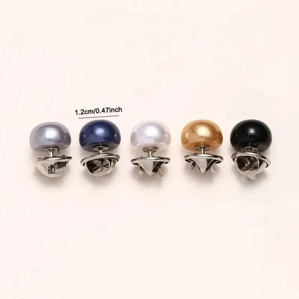 10pcs Pearl Button Pins ,DIY Decorative Safety Button Covers For Shoes, Hats, Bags, Shawls,Collar Needle Buckle Fixed Pin Brooch