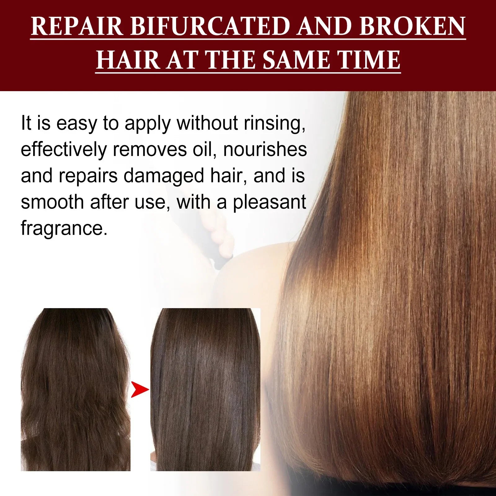 EELHOE Smooth Hair Conditioner Keratin Treatment Professional Straightening Curly Leave-in Repair Damaged Hair Nourishing Serum