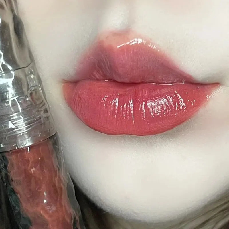 HERORANGEHR292 Glacier Rock Mirror Water Glazed Lip Glaze Moisturizes and Moisturizes, Forming a Film That Is Not Easy to Fade