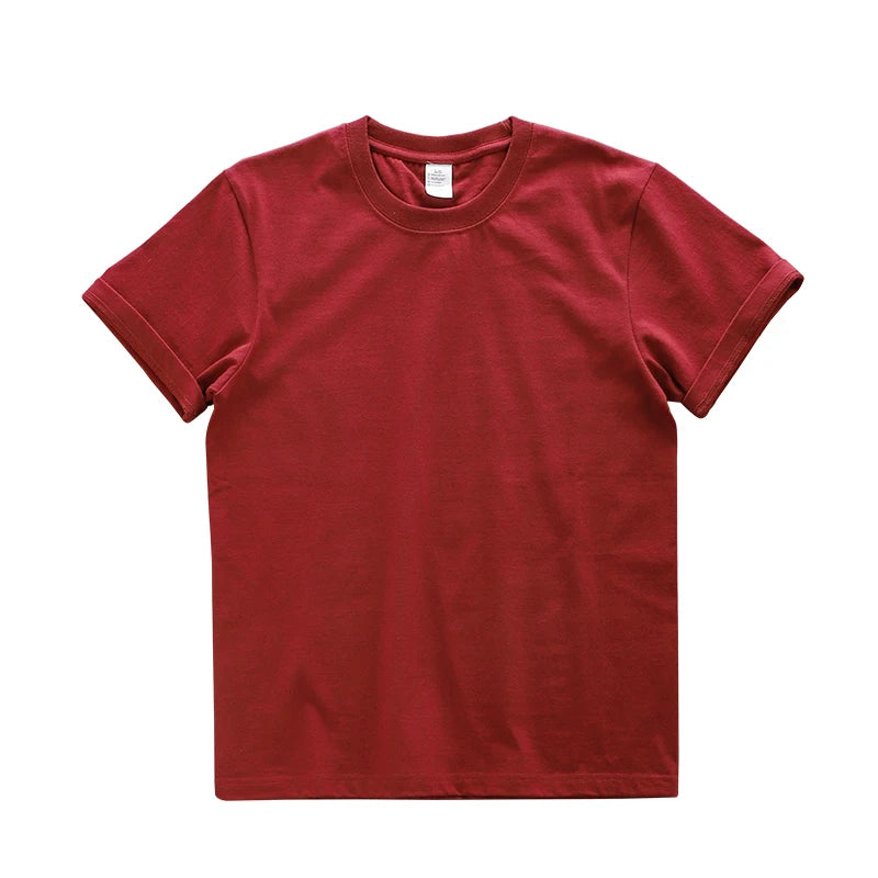 Dukeen 280gsm Oversized Heavy T-Shirt for Men Summer Short Sleeve Tee Cotton Solid Color Top Casual T Shirts One Piece