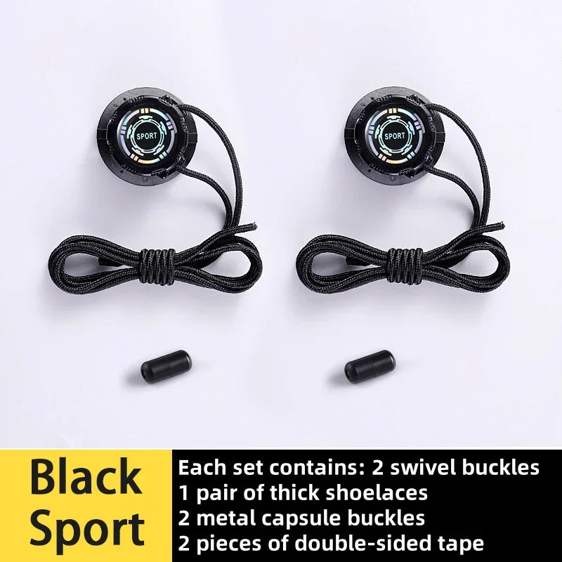 1 Pair Shoe Laces For Sneakers No Tie Shoelaces Swivel Buckle Men And Women Leisure Lazy Shoes Lace Accessories Free knob