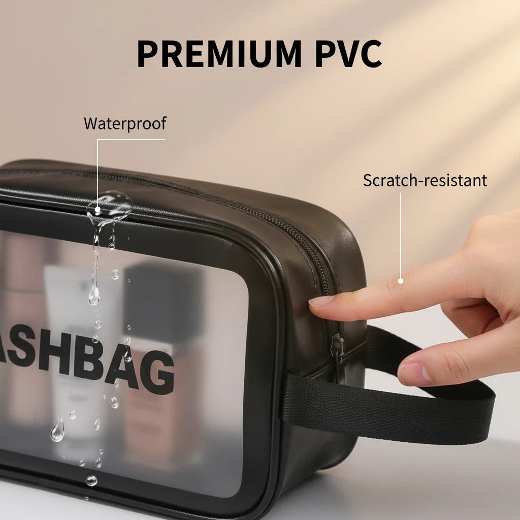 Portable Travel Wash Bag Transparent Waterproof Makeup Storage Pouch Large Capacity Cosmetic Organizer Beauty Women Case
