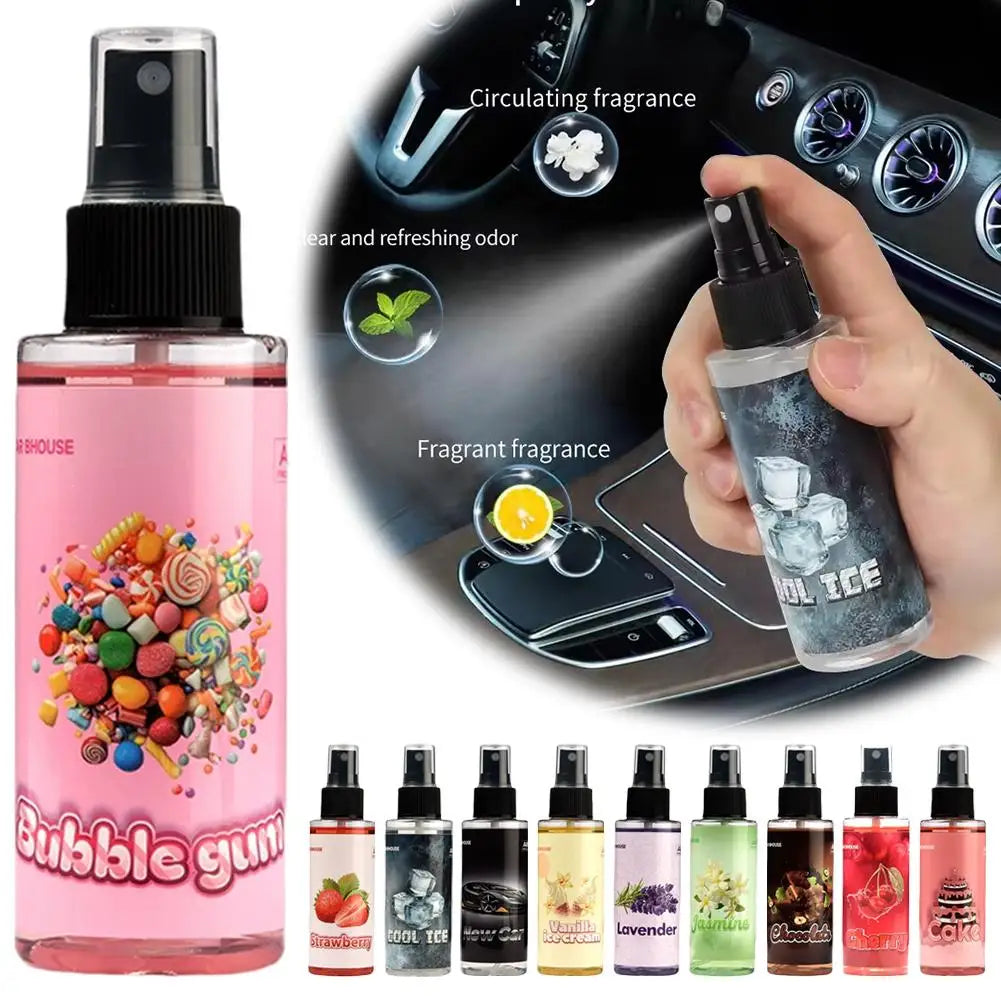 Car Air Freshener Spray Car Fragrance Long-Lasting Light Strawberry/cherry/cake Scent Fresh Perfume Car Interior Deodorant Spray