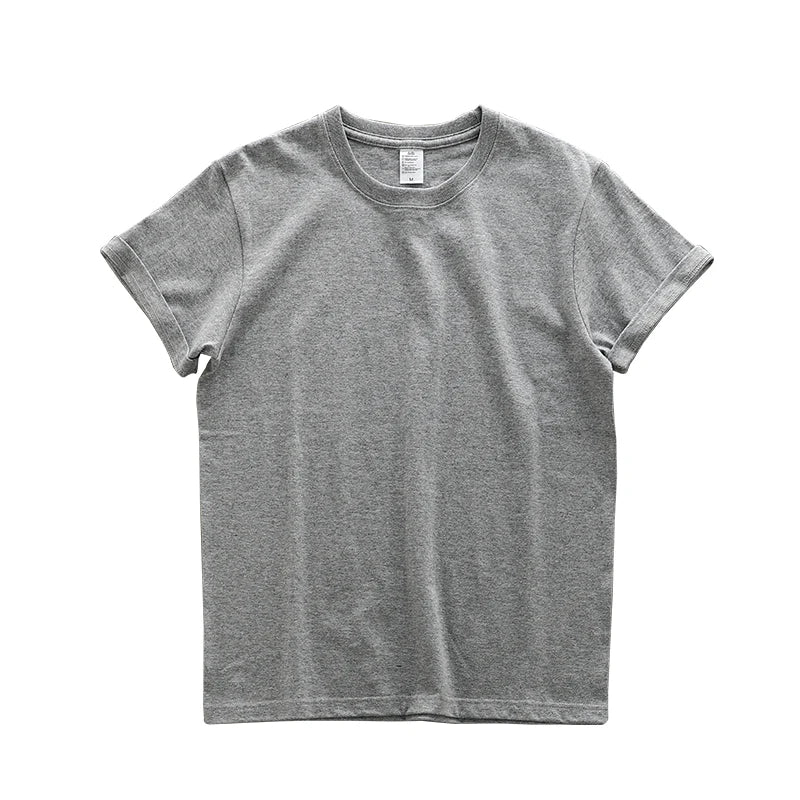 Dukeen 280gsm Oversized Heavy T-Shirt for Men Summer Short Sleeve Tee Cotton Solid Color Top Casual T Shirts One Piece