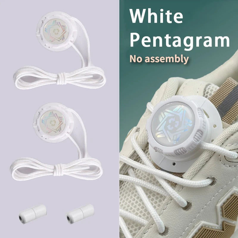 1 Pair Shoe Laces For Sneakers No Tie Shoelaces Swivel Buckle Men And Women Leisure Lazy Shoes Lace Accessories Free knob