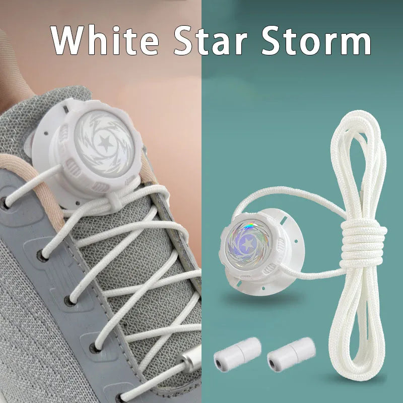 1Pair Simple Swivel Buckle Laces Thick Rope Automatic Shoelaces Without Ties Install Tennis Sneakers Shoelace Shoe Accessories