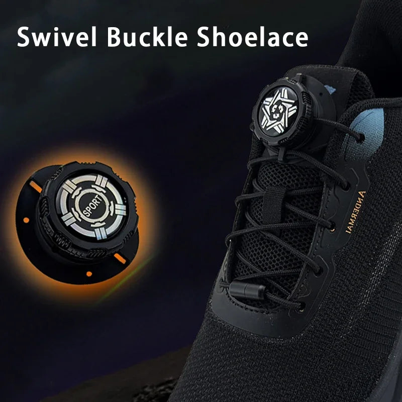 1Pair Simple Swivel Buckle Laces Thick Rope Automatic Shoelaces Without Ties Install Tennis Sneakers Shoelace Shoe Accessories