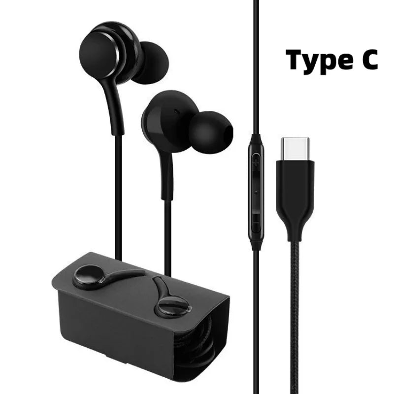 Original Type C Wired Earphone For Ultra Xiaomi Huawei Samsung Galaxy S25 S24 S23 S21 S22 3.5mm Earbuds Universal Headphones