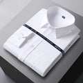 Men Formal Shirt Long Sleeve Office Solid Color Fashion Business Pocket Social Office Blue White Shirts Men's Clothing S-5XL