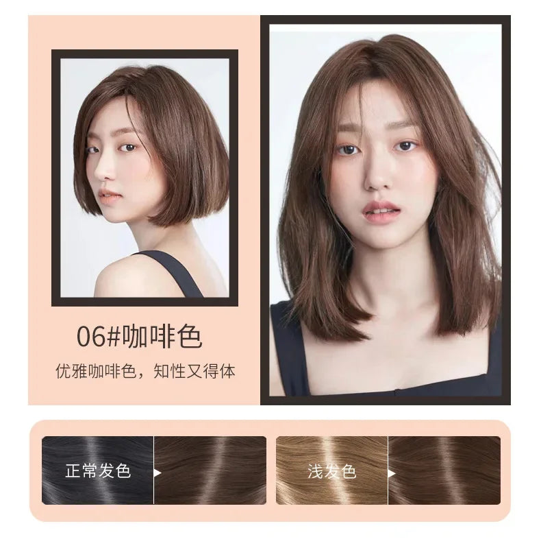 200ML Avocado Essence Hair Dye Shampoo Beauty Nourishes Long Lasting Hair Coloring Cream Care for Men Women Home Salon with Comb