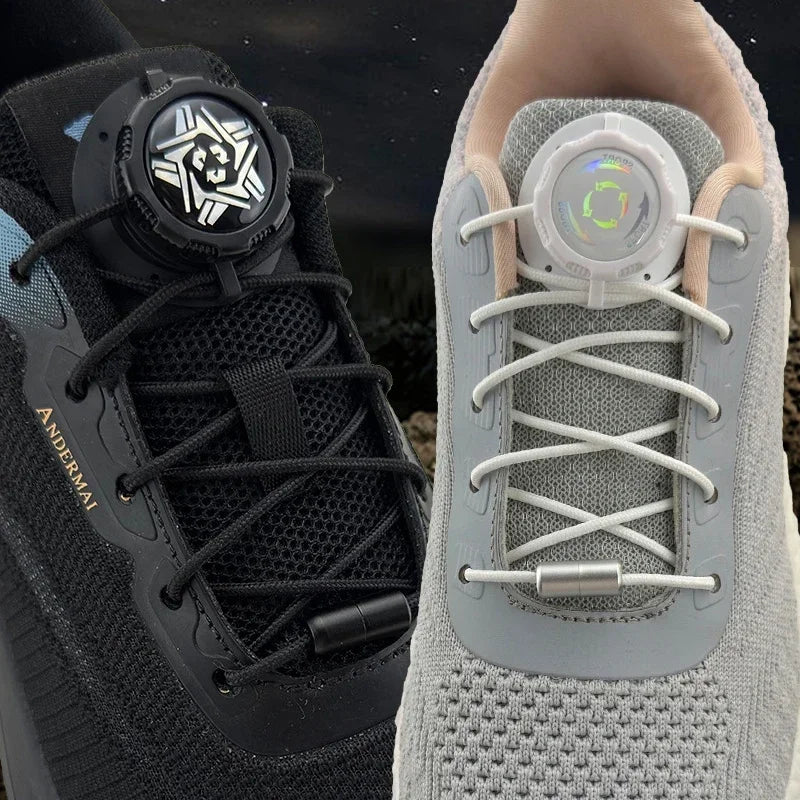 1Pair Simple Swivel Buckle Laces Thick Rope Automatic Shoelaces Without Ties Install Tennis Sneakers Shoelace Shoe Accessories