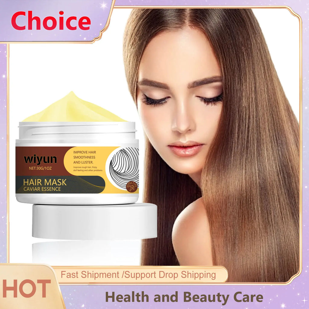 Collagen Hair Mask Keratin Treatment Deep Repair Conditioning Caviar Essence for Dry Frizzy Damaged Smooth Nourishing Hair Care