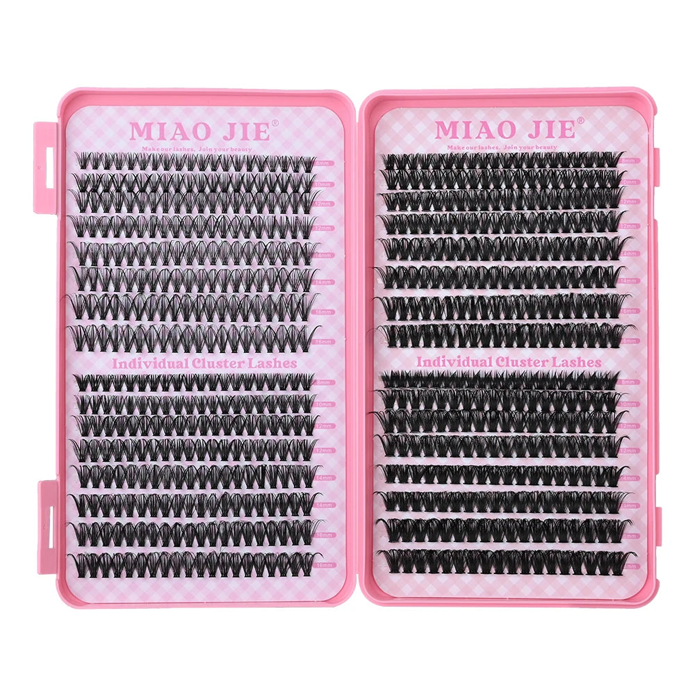 DIY Lash Extension Kit Clusters Individual Eyelashes Kit 9-16mm with Bond and Seal Wispy Natural Mange Lashes