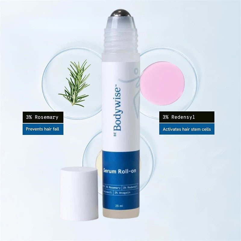 Bodywise Scalp Treatment Roll-on Essence - Rosemary Infused Anti-Frizz Strengthening Hair Roots For All Hair Types Care