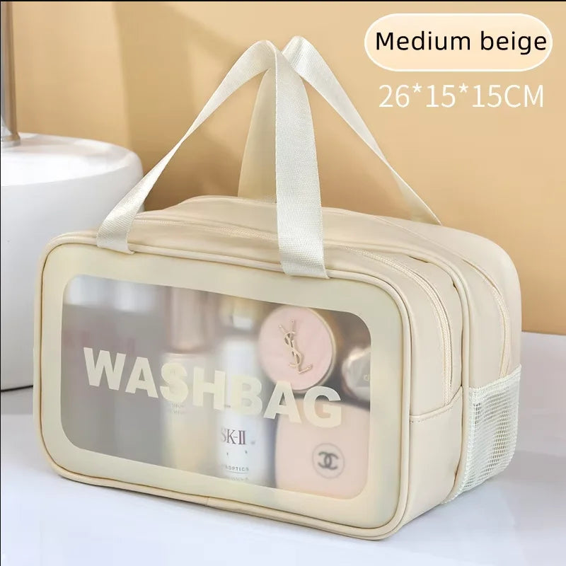 Portable Travel Wash Bag Transparent Waterproof Makeup Storage Pouch Large Capacity Cosmetic Organizer Beauty Women Case