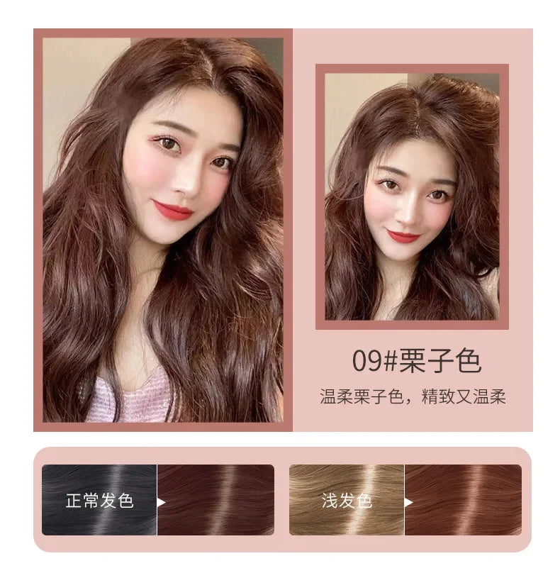 200ML Avocado Essence Hair Dye Shampoo Beauty Nourishes Long Lasting Hair Coloring Cream Care for Men Women Home Salon with Comb