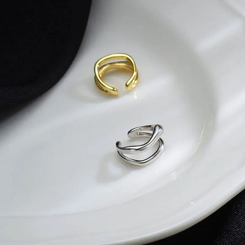 1Pc Ear Cuff Earrings Non-Piercing Double Layer Cuff Ear Clip Earring for Women Fake Cartilage Simple Y2K Jewelry New