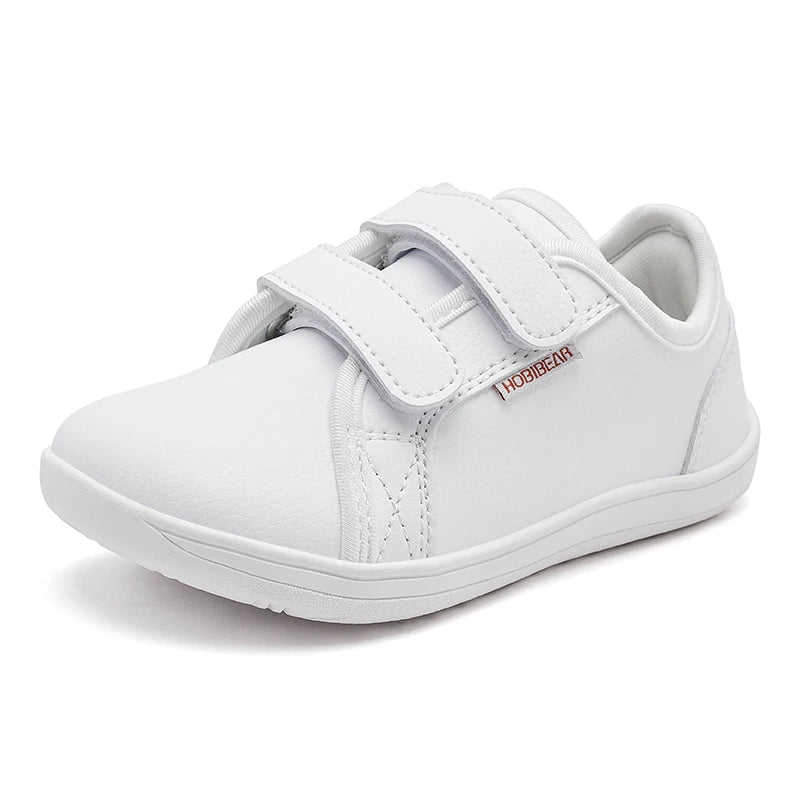 HOBIBEAR Kids Barefoot Shoes Little/Big/Kid Wide Toe Minimalist Sneakers Lightweight Hook Loop Artificial Leather Shoes