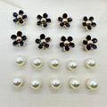 3D Cute Daisies Pearl Set Shoe Charms Accessories for Slide Sandals DIY Clogs Decoration Shoe Buckle Pins Shoe Decoration Gifts