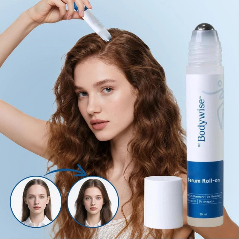 Bodywise Scalp Treatment Roll-on Essence - Rosemary Infused Anti-Frizz Strengthening Hair Roots For All Hair Types Care
