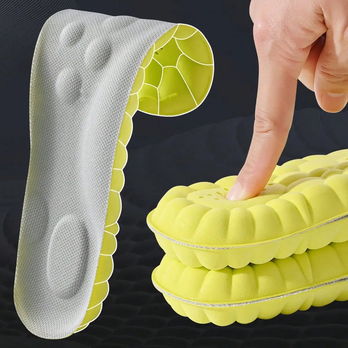 Soft Breathable Shock Absorption Cushion Running Insoles 4D Cloud Technology PU Sole Sports Insoles For Orthopedic Care 2026 New