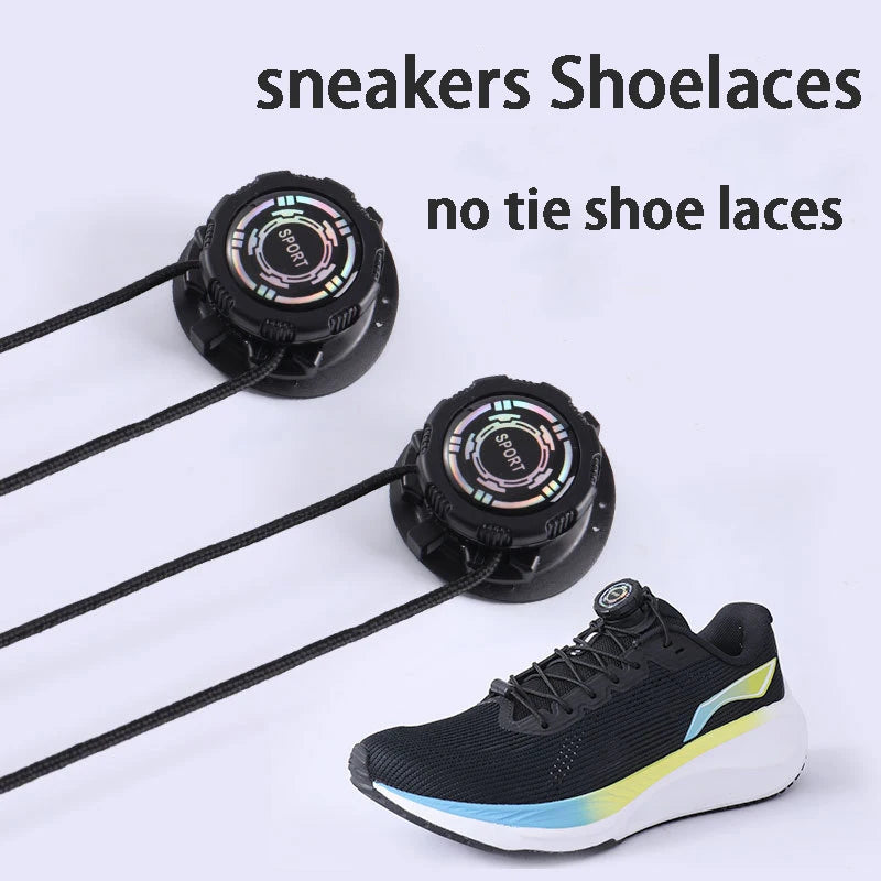 1 Pair Shoe Laces For Sneakers No Tie Shoelaces Swivel Buckle Men And Women Leisure Lazy Shoes Lace Accessories Free knob