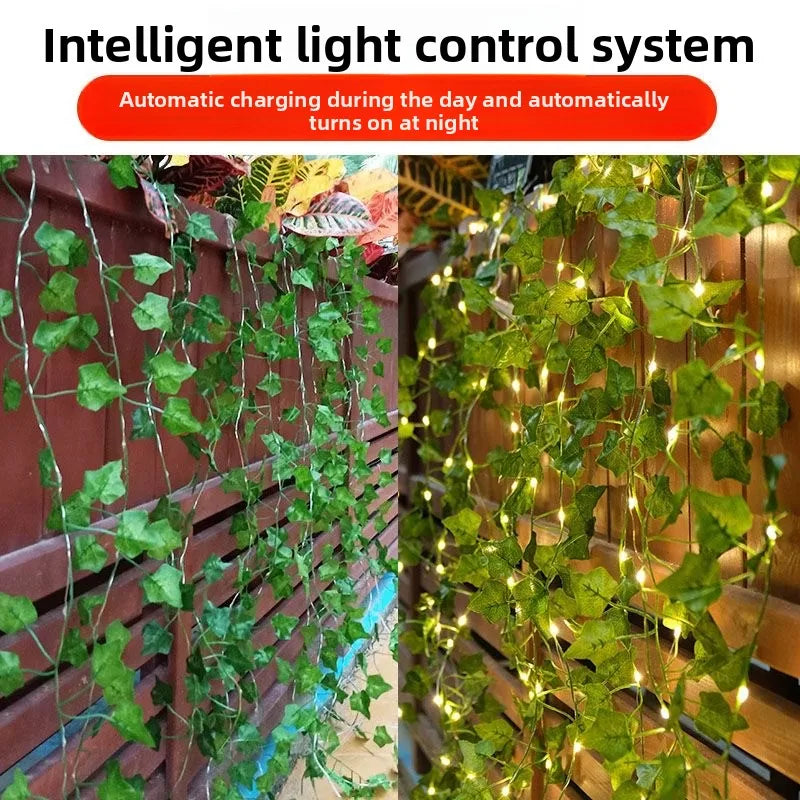 Flower Green Leaf String Lights Artificial Vine Fairy Lights Battery Powered Christmas Tree Garland Light for Weeding Home Decor