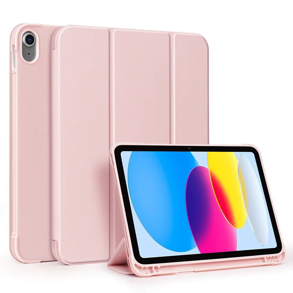 For iPad 10th Gen Case 3 fold Fall prevention Cover for Air 4 5 6 10.9in 11in 13in For Air 2 9.7 Pro 11 12.9 13 Mini 6 7 Case