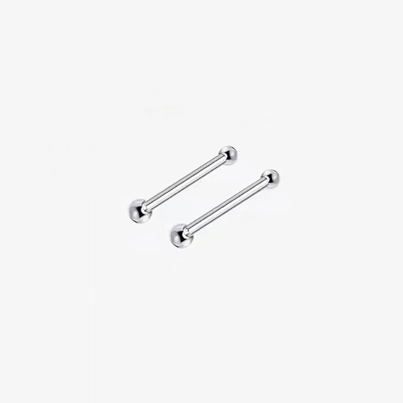 2pcs Ear Piercing Silver Needle Ear Stick Stud Earrings For Women Maintaining Ear Hole Small Tiny Round Ball Ear Jewelry