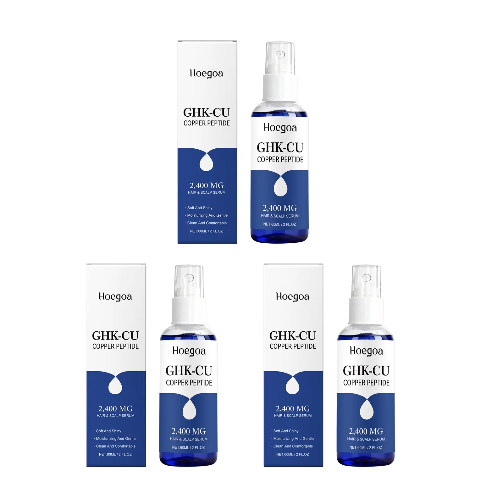 Copper Peptide Hair Growth Serum Anti Loss Improve Thinning Hair Moisturizer Smoothing Repairs Damaged Hair Scalp Care Essence