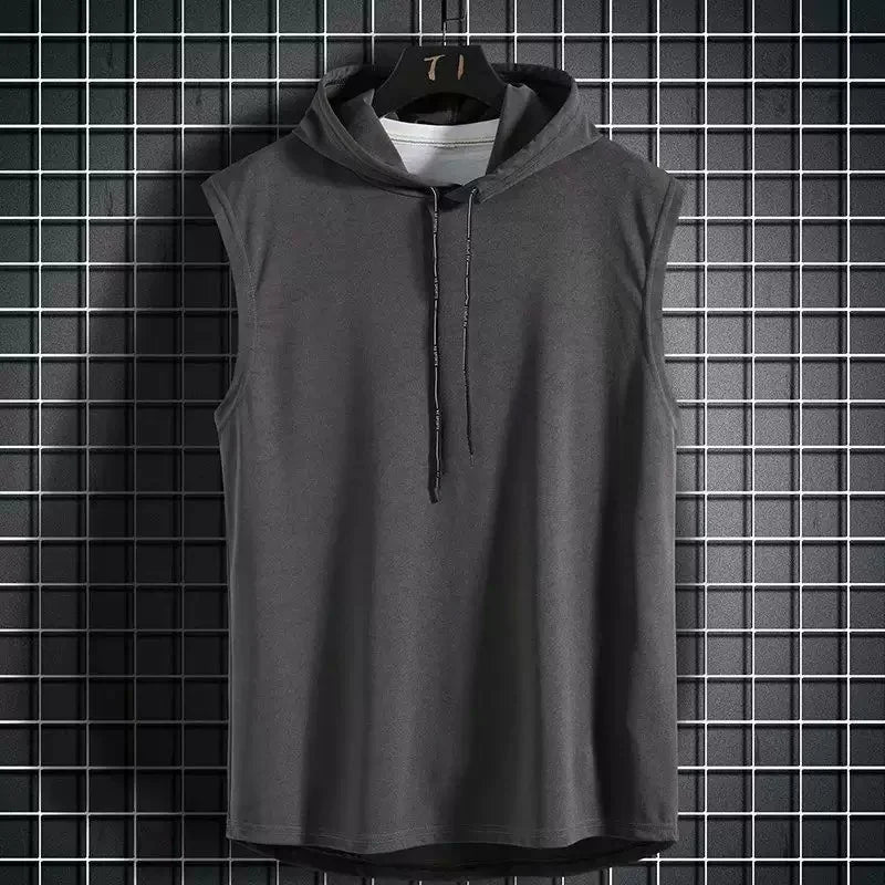 Solid Color 2025 Brand New Men's Tank Tops Vest Sleeveless Tees For Male Hooded Man Vests Tops Hip Hop Men Tank Top T shirt