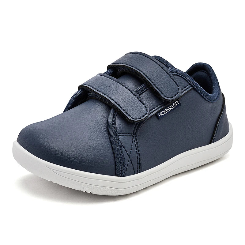 HOBIBEAR Kids Barefoot Shoes Little/Big/Kid Wide Toe Minimalist Sneakers Lightweight Hook Loop Artificial Leather Shoes