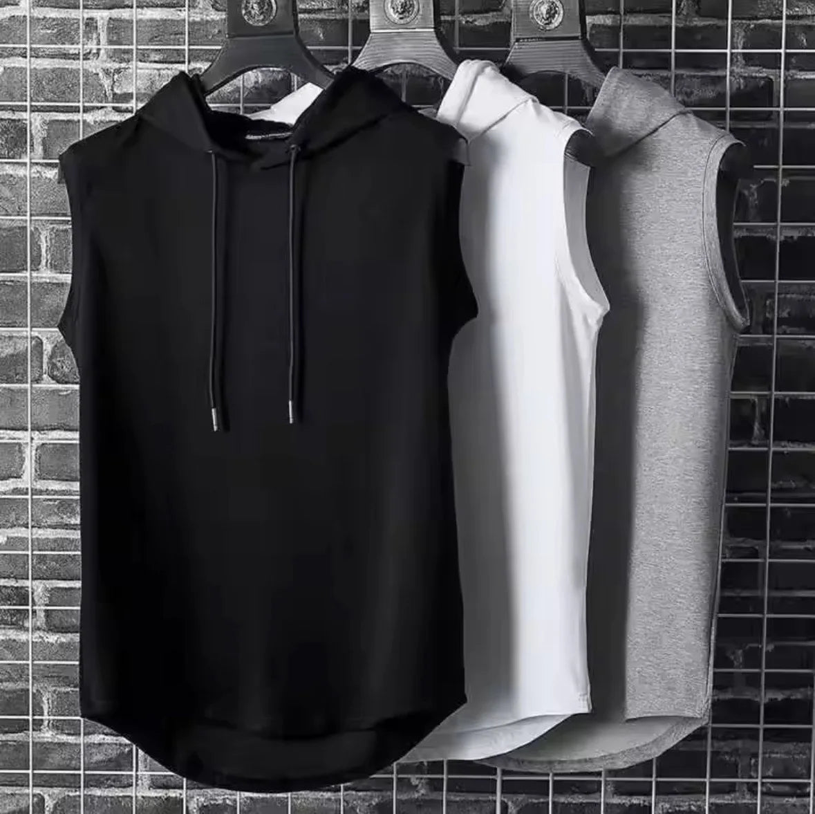 Solid Color 2025 Brand New Men's Tank Tops Vest Sleeveless Tees For Male Hooded Man Vests Tops Hip Hop Men Tank Top T shirt