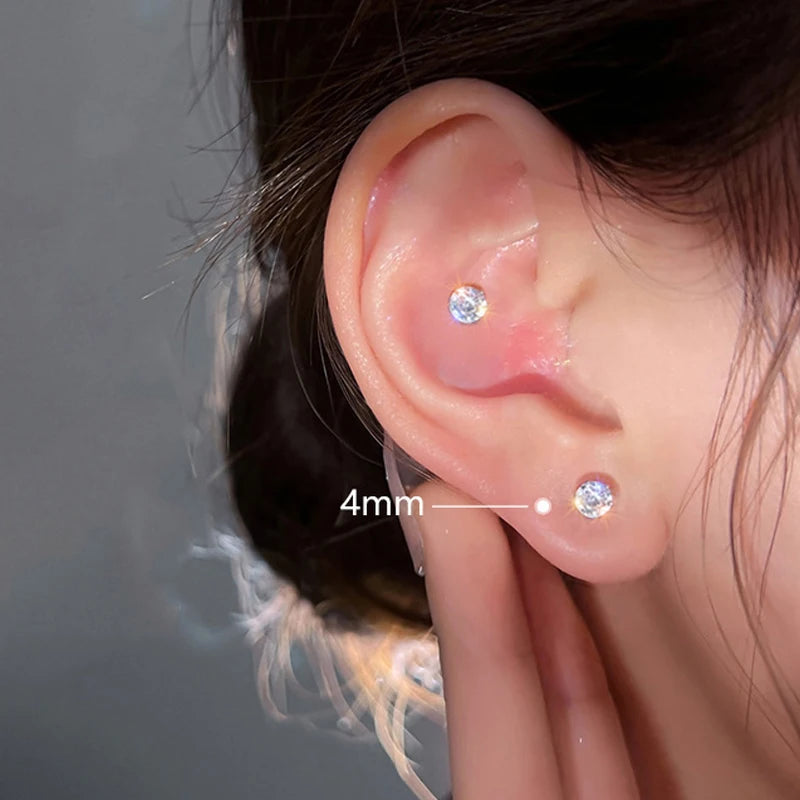 A pair Unisex Strong Magnet Magnetic Earrings Ear Clip Cuff Non Piercing Without Holes Earcuff Crystal Studs for Men Women