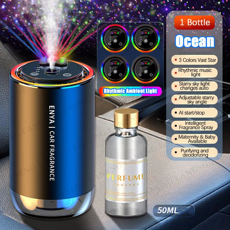 3 Color RGB Car Perfume Air Freshener Essential Oil Fragrance Diffuser Smell Distributor USB Aromatherapy Scent Air Refresher