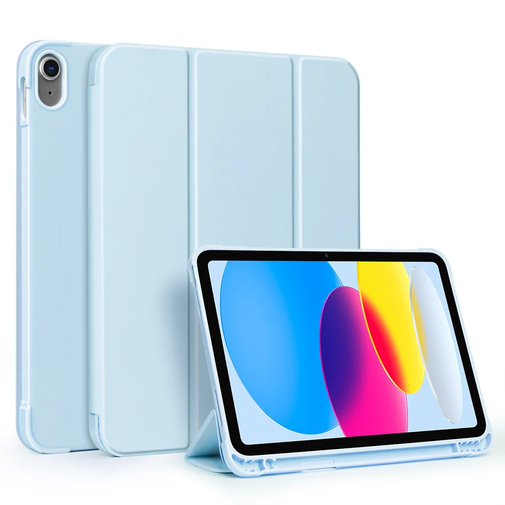 For iPad 10th Gen Case 3 fold Fall prevention Cover for Air 4 5 6 10.9in 11in 13in For Air 2 9.7 Pro 11 12.9 13 Mini 6 7 Case