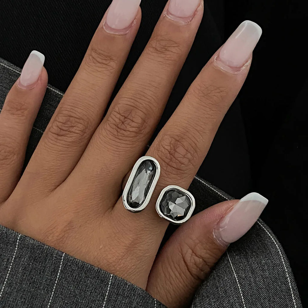2024 Silver Color Rhinestone Ring Multi-layer Winding Rings for Women Wedding Full Zircon Finger Rings Fashion Jewelry Gifts