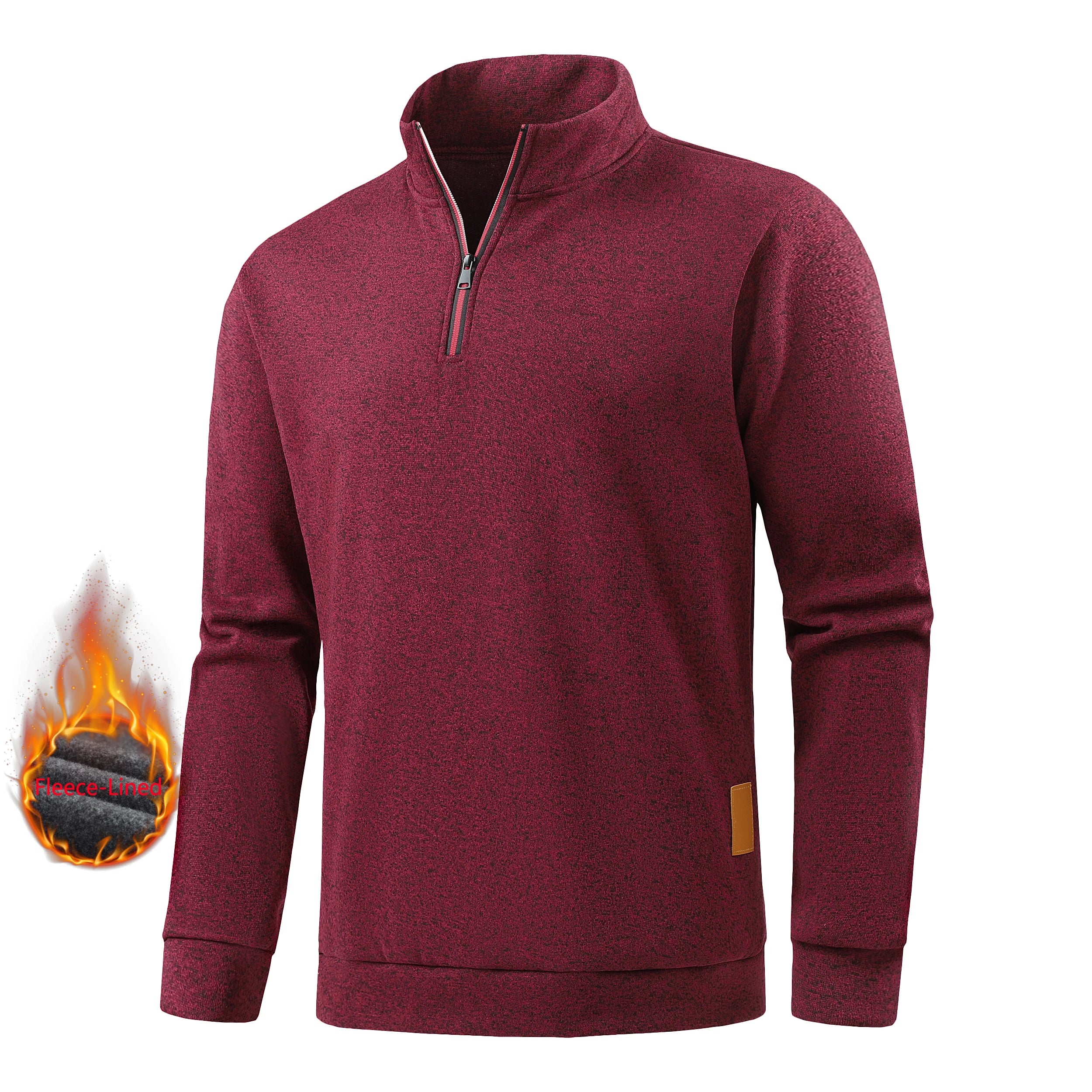 Autumn men's half-zip sweatshirts, long-sleeved solid color pullovers, turtlenecks, streetwear, winter warm jackets, sports coat