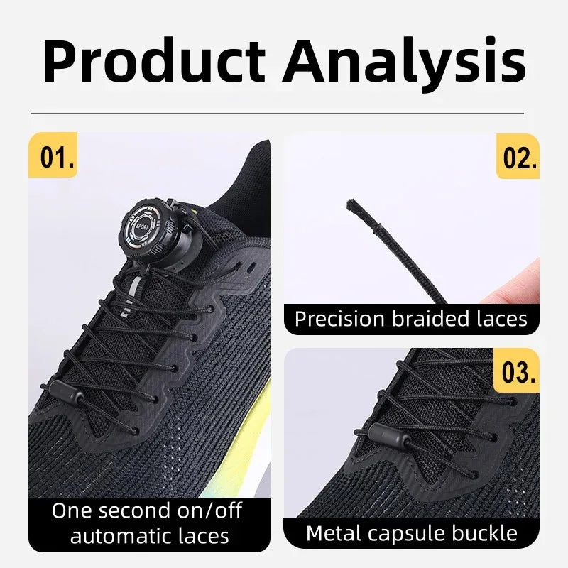 1 Pair Shoe Laces For Sneakers No Tie Shoelaces Swivel Buckle Men And Women Leisure Lazy Shoes Lace Accessories Free knob