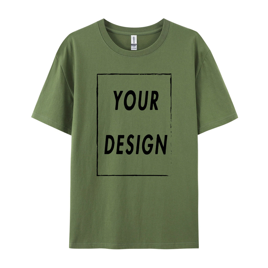 180g Custom Women Men Customised Printed 100% Cotton Short Sleeve Your Logo Photo Brand Text Tee Personalize Graphic Clothing