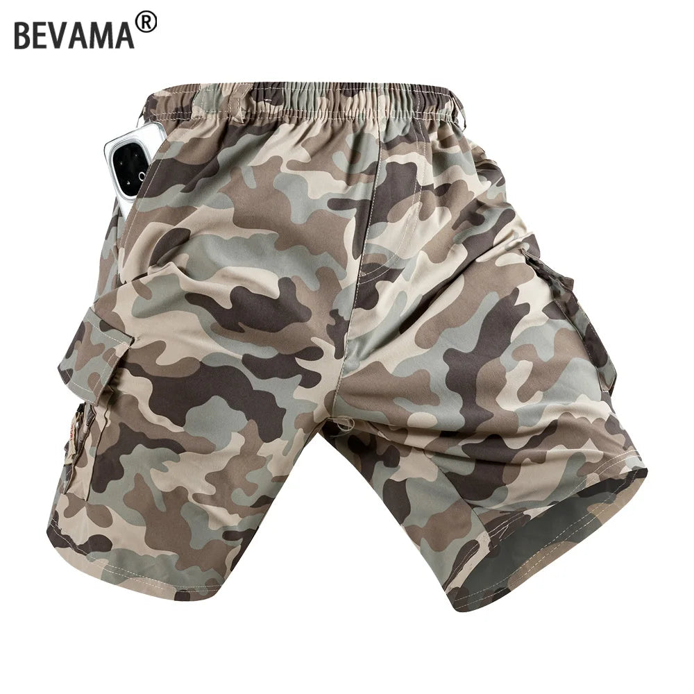 Men's Camouflage Cargo Shorts Tactical Casual Loose Work Tooling Shorts Summer Male's Outdoor Knee Length Short Fashion Pants