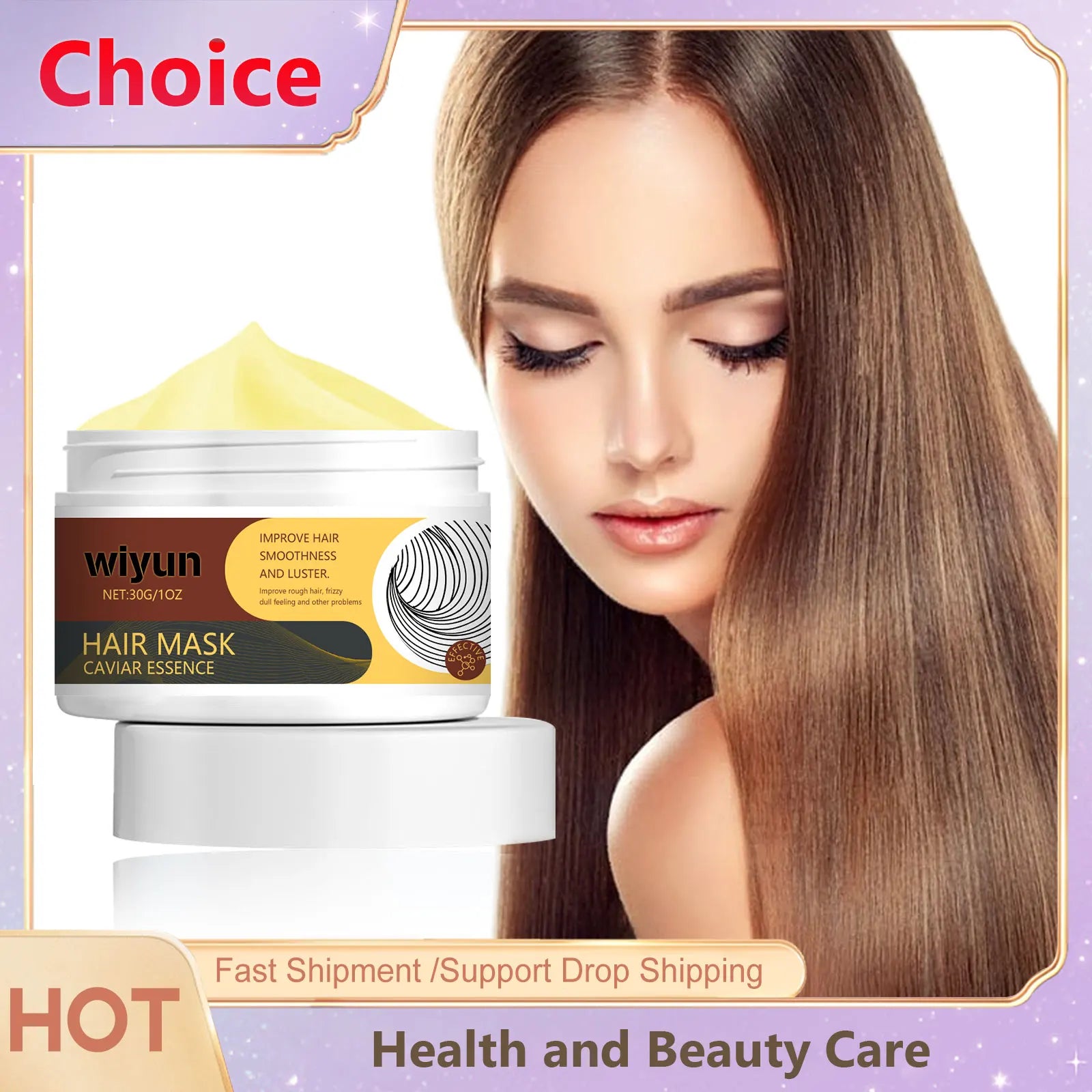 Collagen Hair Mask Keratin Treatment Deep Repair Conditioning Caviar Essence for Dry Frizzy Damaged Smooth Nourishing Hair Care