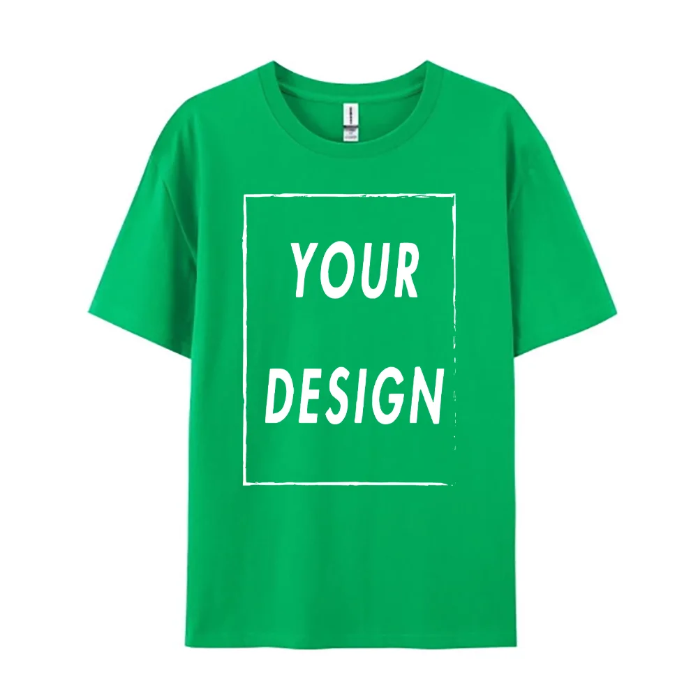 180g Custom Women Men Customised Printed 100% Cotton Short Sleeve Your Logo Photo Brand Text Tee Personalize Graphic Clothing
