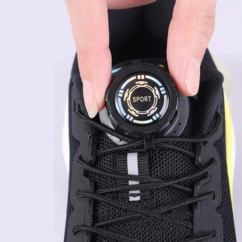 6pcs Set/1 Pair No-Tie Shoe Locks - Rotating Buckles for Sports and Outdoor Shoes - Unisex Quick-Adjust Design - Pre-Installed